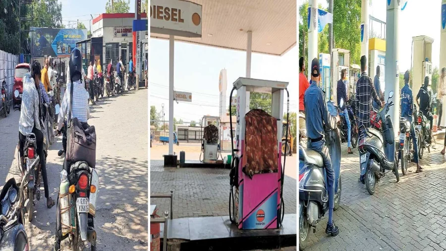 ડભોઈમાં પેટ્રોલ ડીઝલ અછત: લાંબી લાઈનો